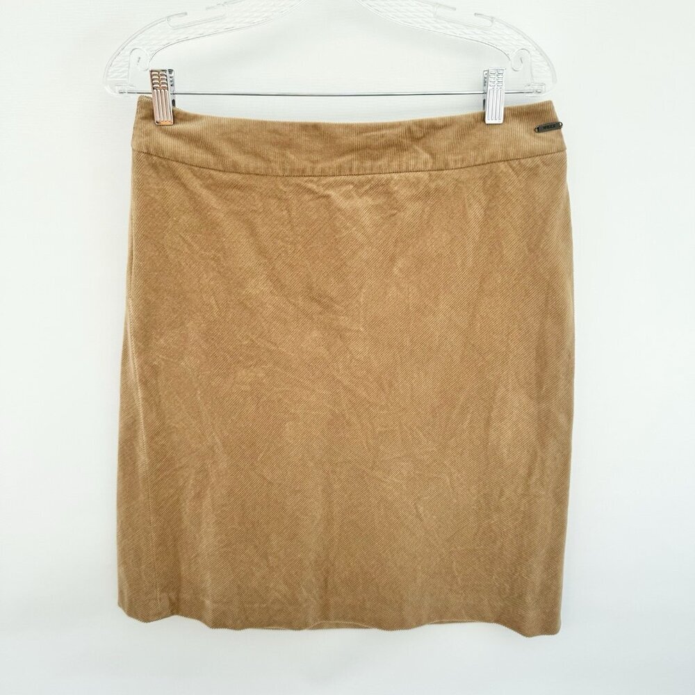 Mexx Women‎ Corduroy Camel Tan Knee Length Skirt Size 10